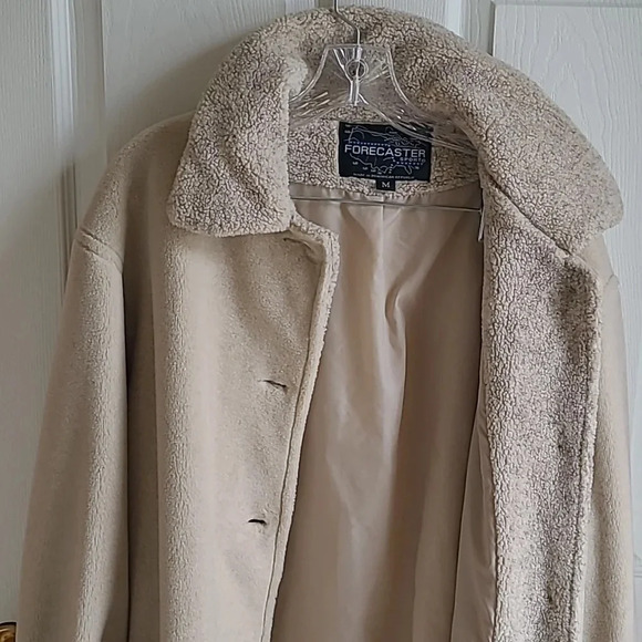 Vintage Forecaster Sport Sherpa Fleece Button-down Coat - Size  M - Cream/Tan - Picture 5 of 7